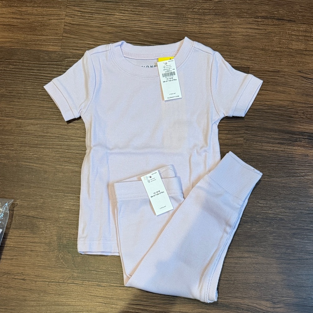 Old Navy Light Lavender Ribbed Kids Matching Set